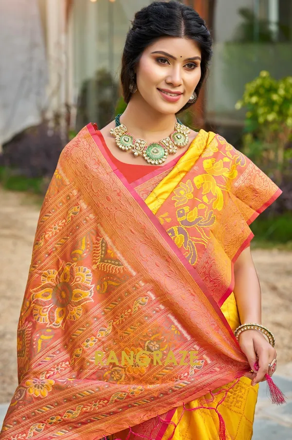 Golden_Yellow_Banarasi_Silk_Saree_For_Women