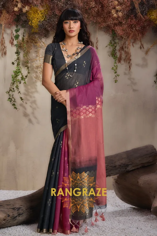 Jet_Black_Banarasi_Saree_For_Women