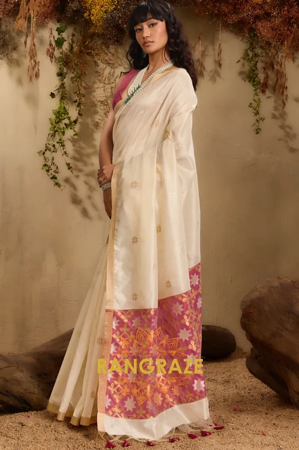 IVORY_TUSSAR_SILK_HANDLOOM_PATOLA_SAREE
