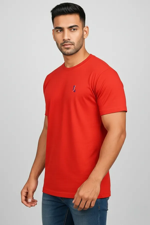 Red_Pure_Cotton_Round_Neck_T-Shirt