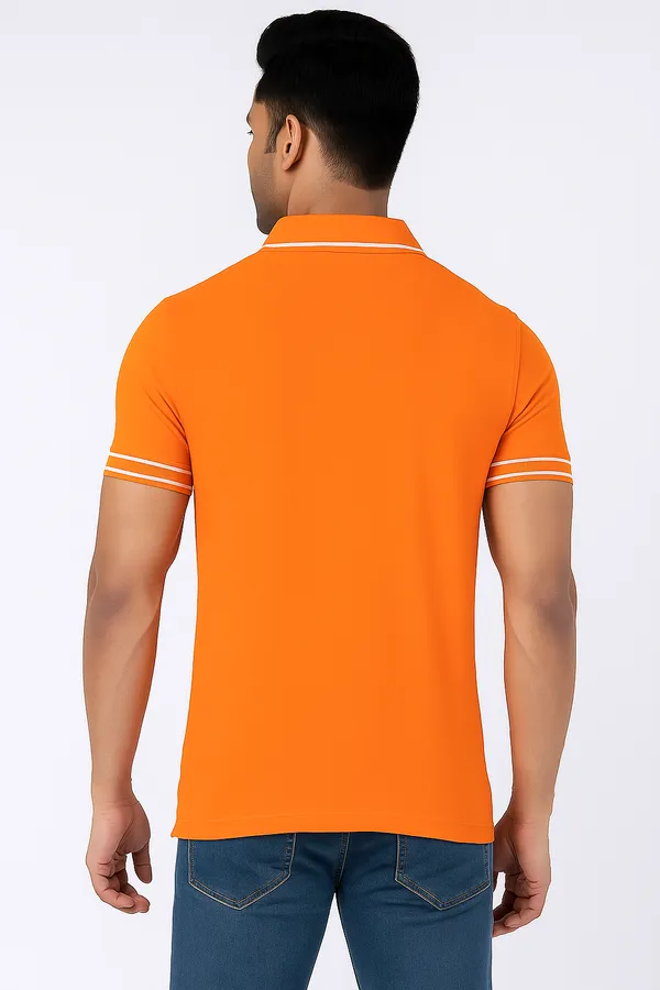 Orange_Half_Sleeve_Pure_Cotton_Fabric_Polo_T-Shirt_|_For_Men