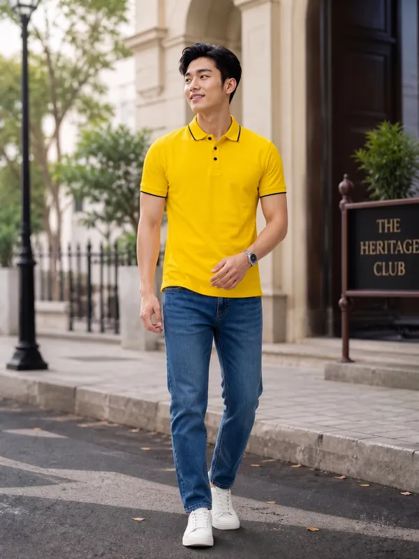Men_Half_Sleeve_Yellow_Polo_T-Shirt