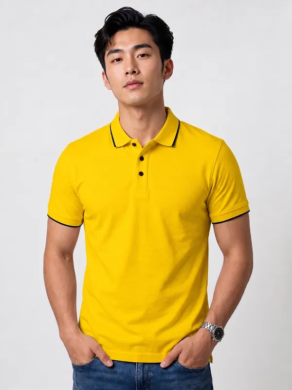 Men_Half_Sleeve_Yellow_Polo_T-Shirt