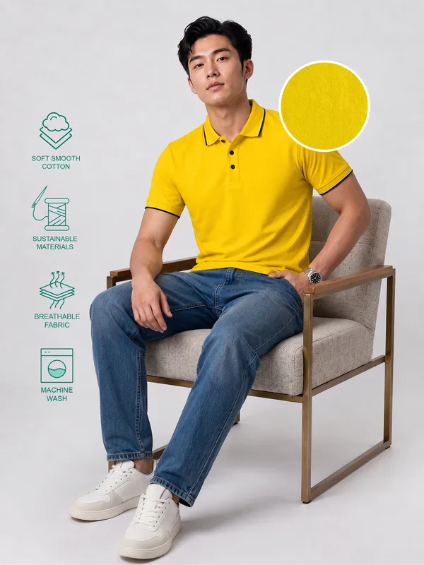 Men_Half_Sleeve_Yellow_Polo_T-Shirt