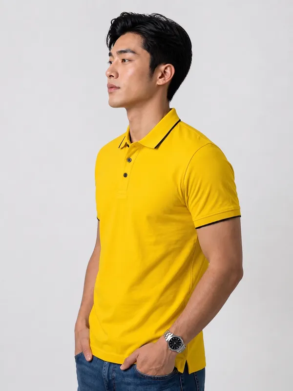 Men_Half_Sleeve_Yellow_Polo_T-Shirt