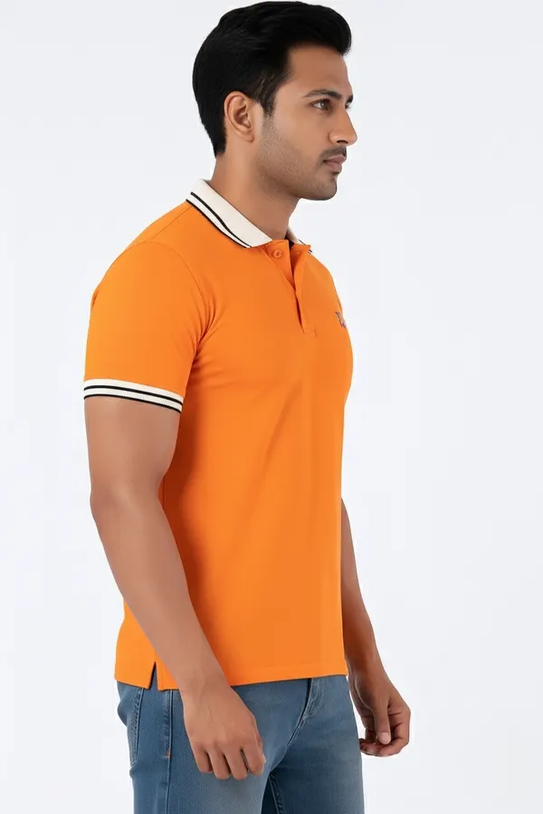 Orange_Half_Sleeve_Pure_Cotton_Fabric_Polo_T-Shirt_|_For_Men