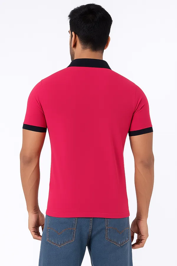 Dark_Pink_Half_Sleeve_Pure_Cotton_Fabric_Polo_T-Shirt_|_For_Men