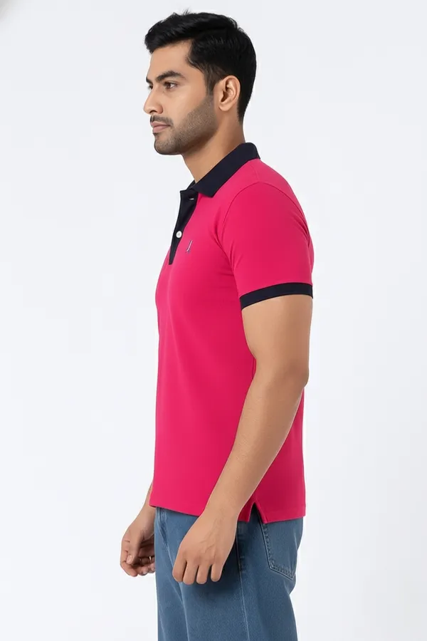 Dark_Pink_Half_Sleeve_Pure_Cotton_Fabric_Polo_T-Shirt_|_For_Men