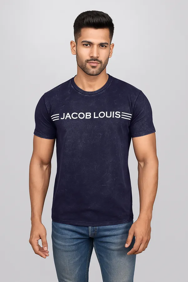 Blue_Comb_Cotton_Textu_Round_Neck_T-Shirt