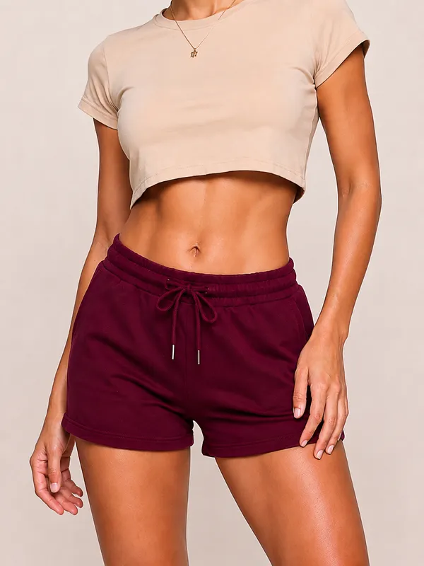 Jacob_Louis_Women_Maroon_Casual,_Gym_Shorts