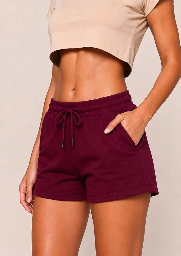 Jacob_Louis_Women_Maroon_Casual,_Gym_Shorts