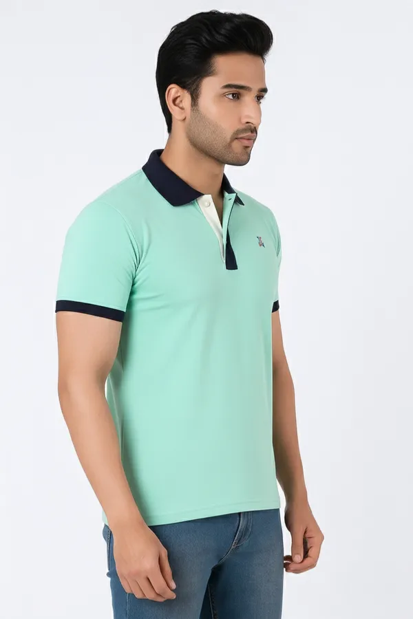 Aqua_Green_Half_Sleeve_Pure_Cotton_Fabric_Polo_T-Shirt_|_For_Men