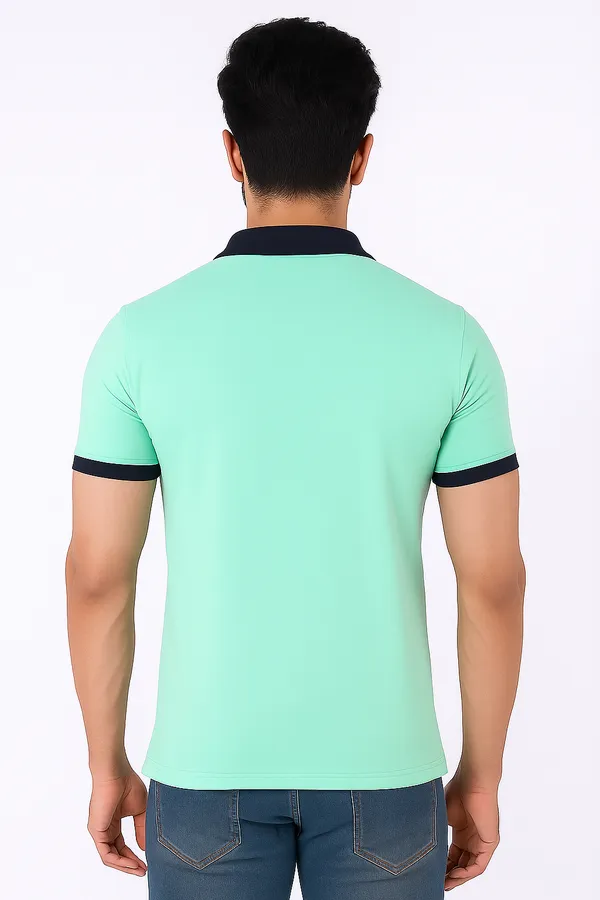 Aqua_Green_Half_Sleeve_Pure_Cotton_Fabric_Polo_T-Shirt_|_For_Men