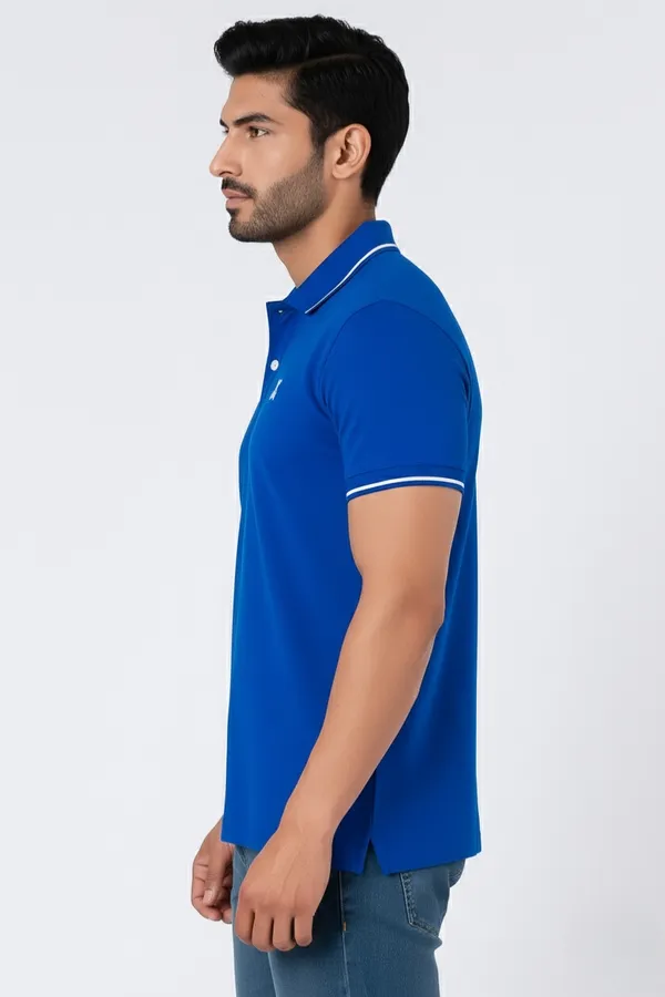 Blue_Half_Sleeve_Poly_Cotton_Fabric_Polo_T-Shirt_|_For_Men