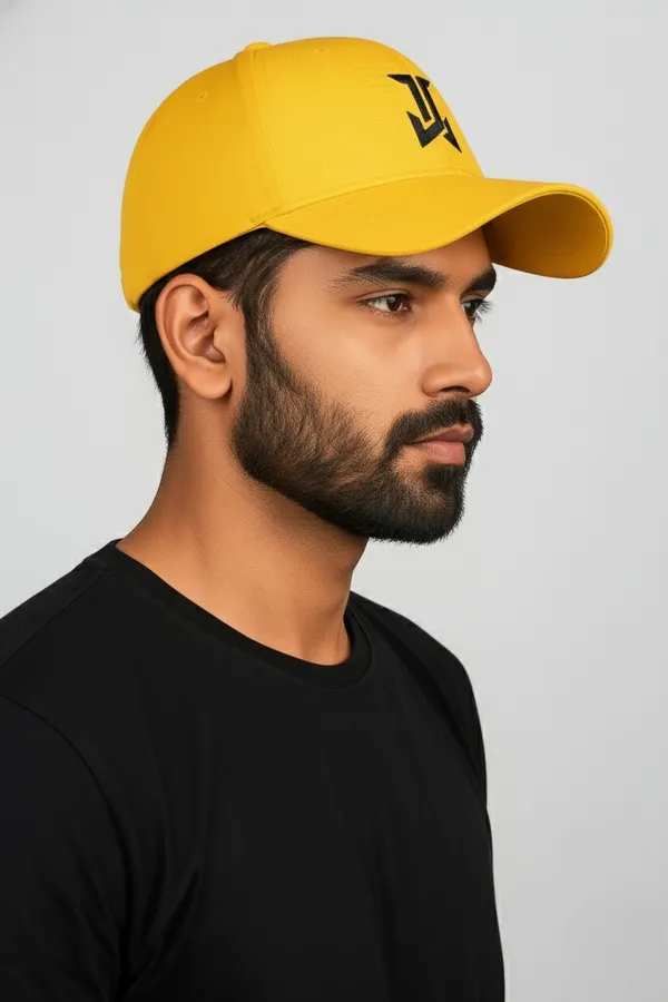 Yellow_Stylish_Baseball_Cap_Made_From_Premium_Polyester_With_Adjustable_Metal_Buckle_For_Unisex