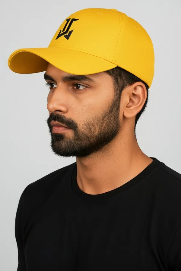 Yellow_Stylish_Baseball_Cap_Made_From_Premium_Polyester_With_Adjustable_Metal_Buckle_For_Unisex