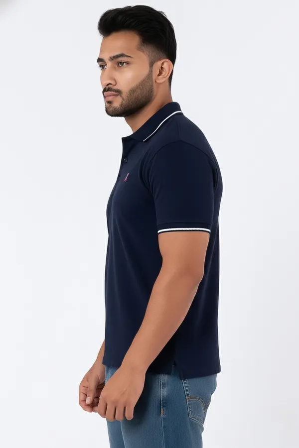 Navy_Blue_Half_Sleeve_Pure_Cotton_Fabric_Polo_T-Shirt_|_For_Men