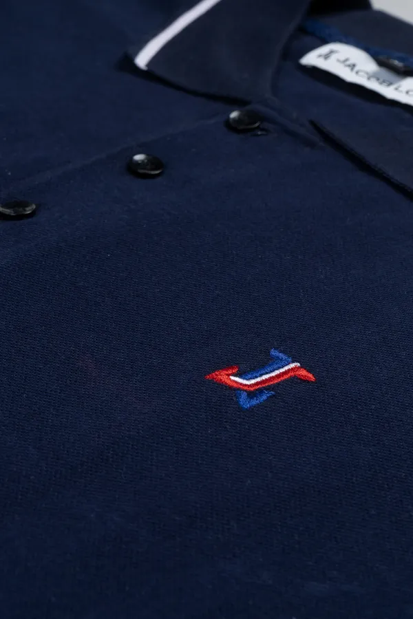 Navy_Blue_Half_Sleeve_Pure_Cotton_Fabric_Polo_T-Shirt_|_For_Men