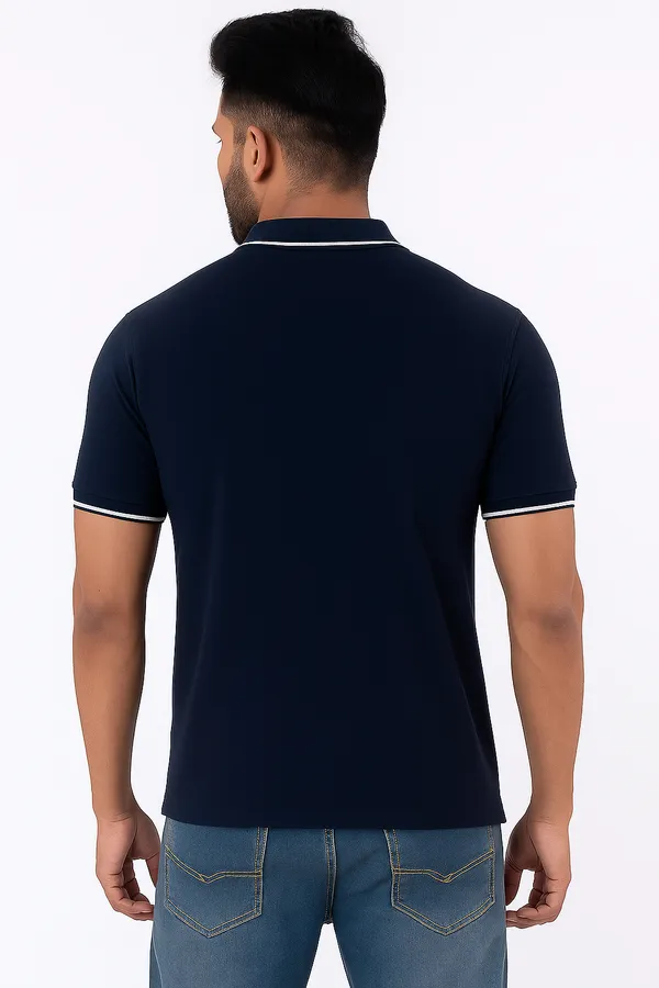 Navy_Blue_Half_Sleeve_Pure_Cotton_Fabric_Polo_T-Shirt_|_For_Men