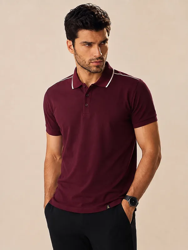 Men_Half_Sleeve_Wine_Polo_T-Shirt