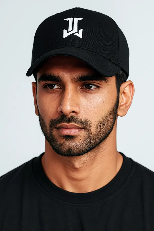 Black_Stylish_Baseball_Cap_Made_From_Premium_Polyester_With_Adjustable_Metal_Buckle_For_Unisex