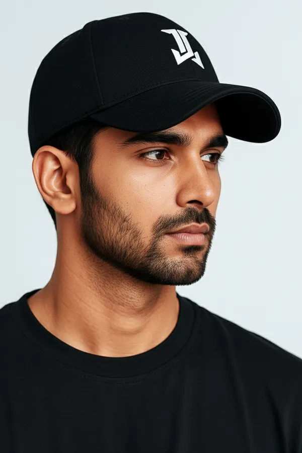 Black_Stylish_Baseball_Cap_Made_From_Premium_Polyester_With_Adjustable_Metal_Buckle_For_Unisex