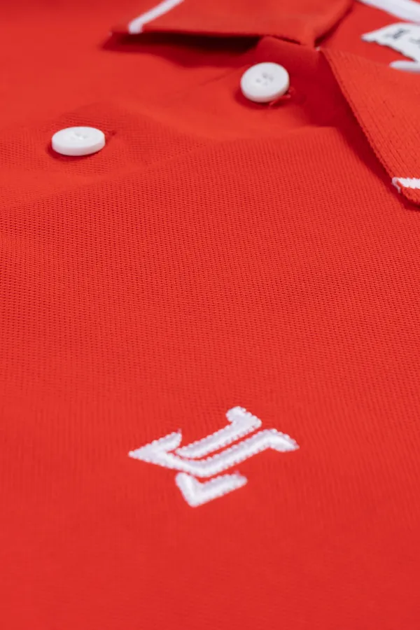 Red_Half_Sleeve_Poly_Cotton_Fabric_Polo_T-Shirt_|_For_Men