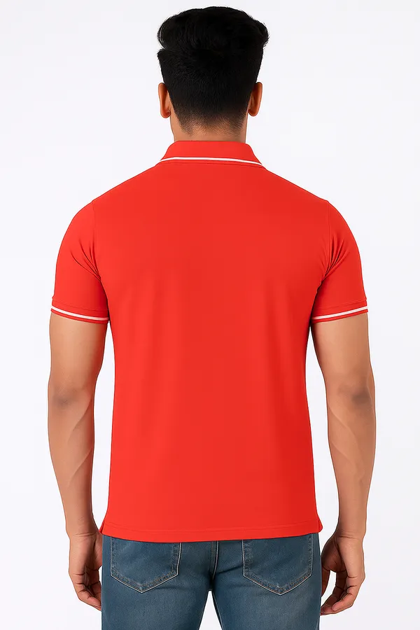 Red_Half_Sleeve_Poly_Cotton_Fabric_Polo_T-Shirt_|_For_Men