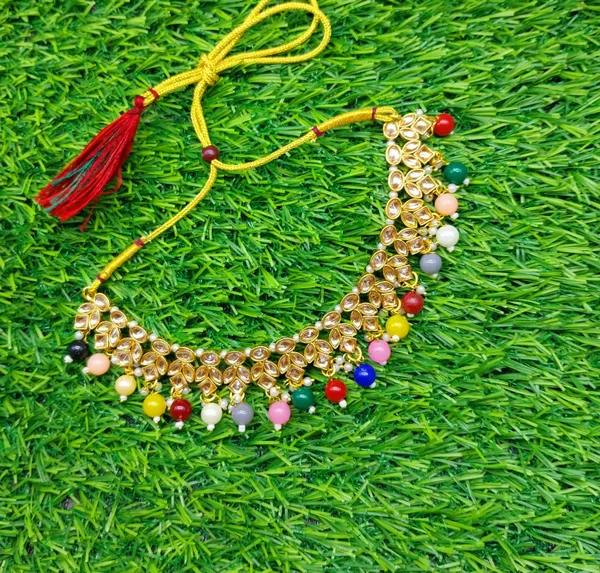 Multicolor_Gold_Plated_Necklace,_Chain_&_Earring_Set_For_Girls_&_Baby_Girls
