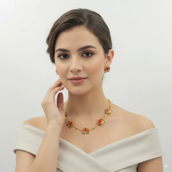 Maroon_&_Gold_Gold_Plated_Earring_&_Necklace_Set_For_Girls_&_Women