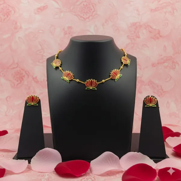 Maroon_&_Gold_Gold_Plated_Earring_&_Necklace_Set_For_Girls_&_Women