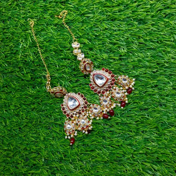 Red_Gold_Plated_Necklace,_Earring_&_Maang_Tikka_Set_For_Women