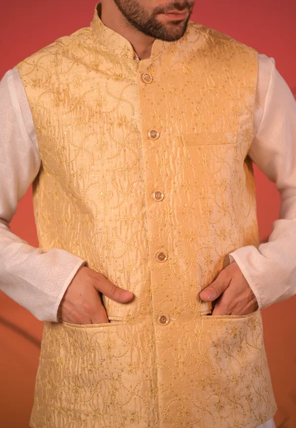 Golden_Sequin-Embroidered_Nehru_Jacket_For_Men