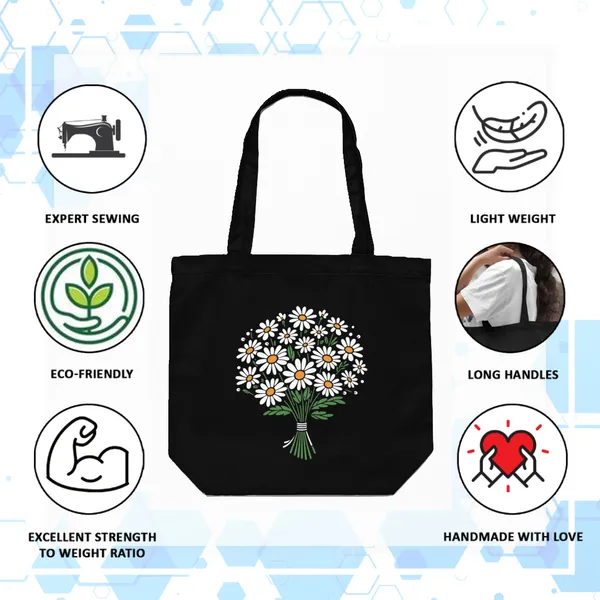 Black_Canvas_Flower_Tote_Bag_With_Zipper_And_Pocket