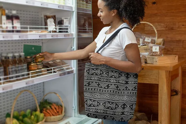 Black_&_White_Canvas_Abstract_Design_Tote_Bag_With_Zipper_And_Pocket