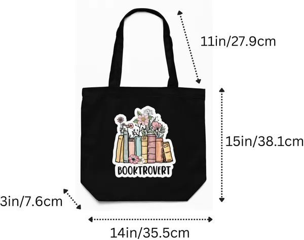 Black_Canvas_Books_Tote_Bag_With_Zipper_And_Pocket