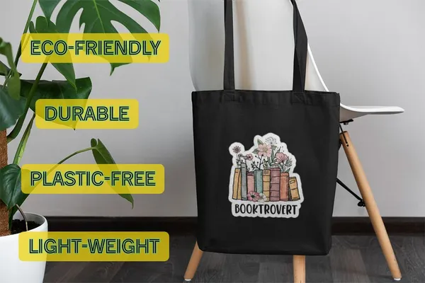 Black_Canvas_Books_Tote_Bag_With_Zipper_And_Pocket