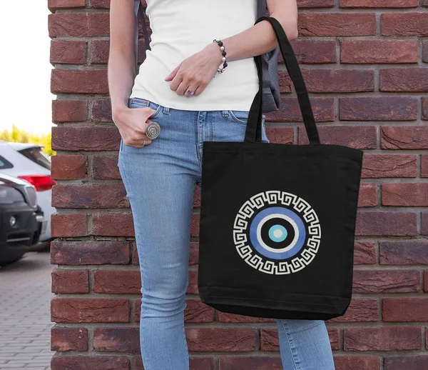 Black_Canvas_Evil_Eye_Tote_Bag_With_Zipper_And_Pocket