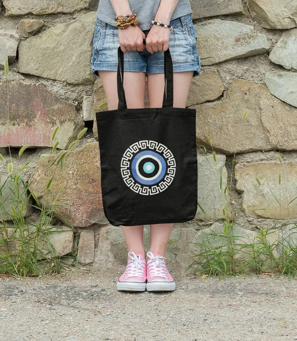Black_Canvas_Evil_Eye_Tote_Bag_With_Zipper_And_Pocket