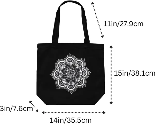 Black_Canvas_Abstract_Design_Tote_Bag_With_Zipper_And_Pocket