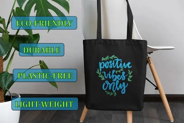 Black_Canvas_Positive_Vibes_Tote_Bag_With_Zipper_And_Pocket