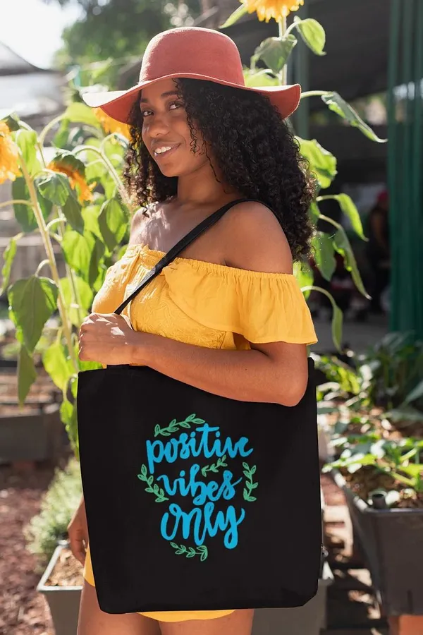 Black_Canvas_Positive_Vibes_Tote_Bag_With_Zipper_And_Pocket