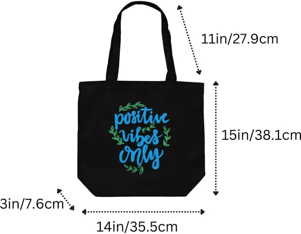 Black_Canvas_Positive_Vibes_Tote_Bag_With_Zipper_And_Pocket