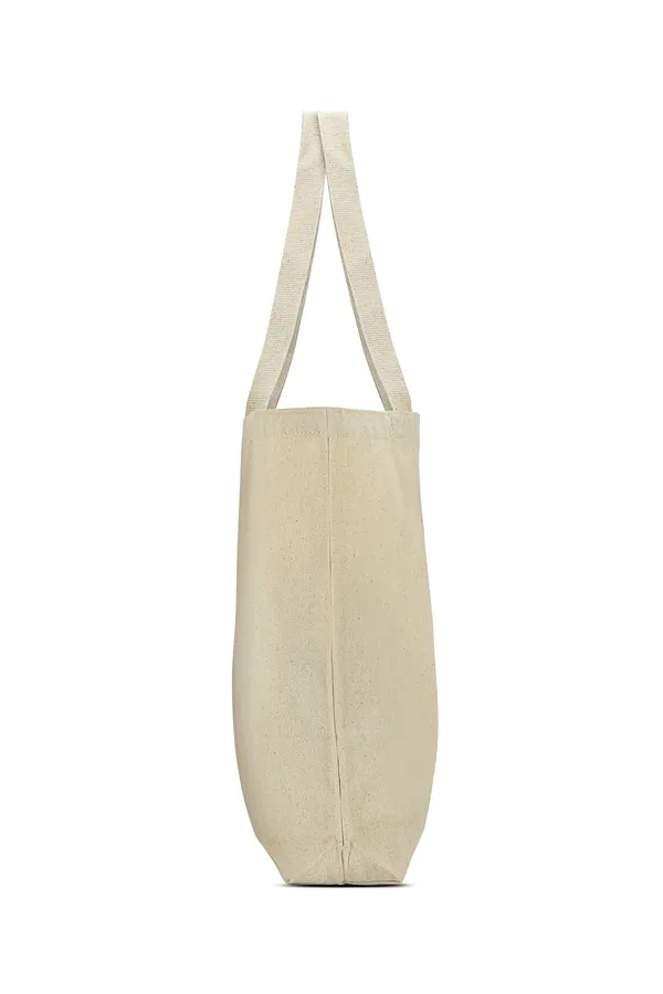 White_Canvas_Honeybee_Tote_Bag_With_Zipper_And_Pocket