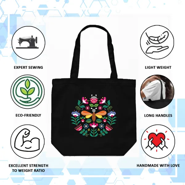 Black_Canvas_Butterfly_Tote_Bag_With_Zipper_And_Pocket