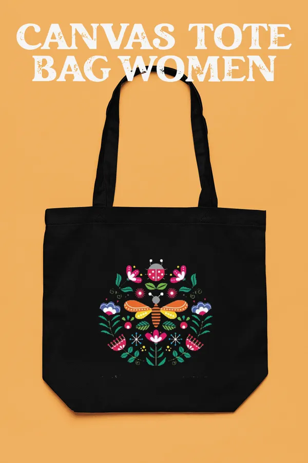 Black_Canvas_Butterfly_Tote_Bag_With_Zipper_And_Pocket