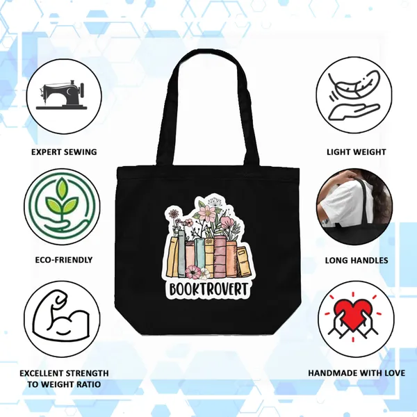 Black_Canvas_Books_Tote_Bag_With_Zipper_And_Pocket