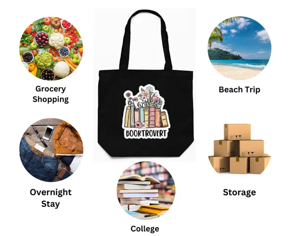 Black_Canvas_Books_Tote_Bag_With_Zipper_And_Pocket