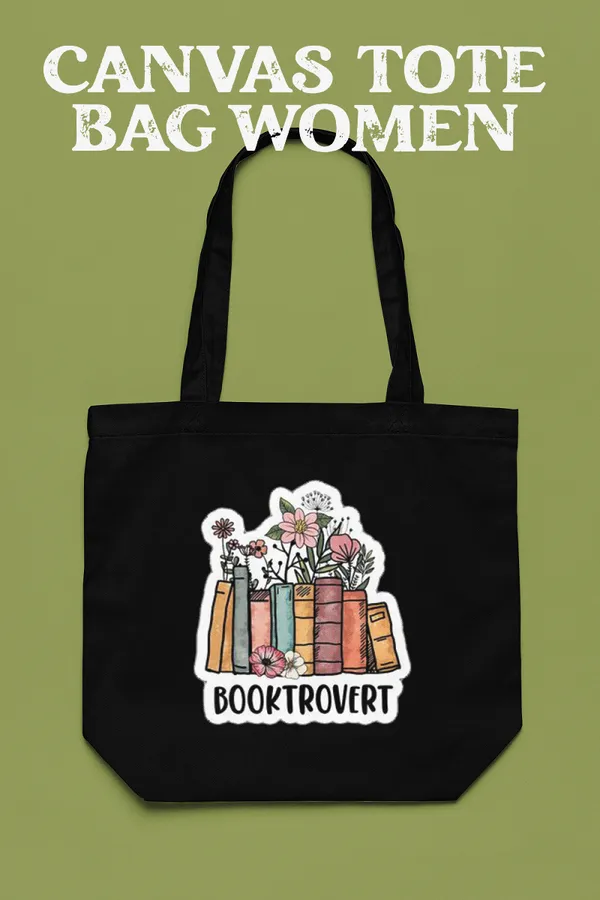Black_Canvas_Books_Tote_Bag_With_Zipper_And_Pocket