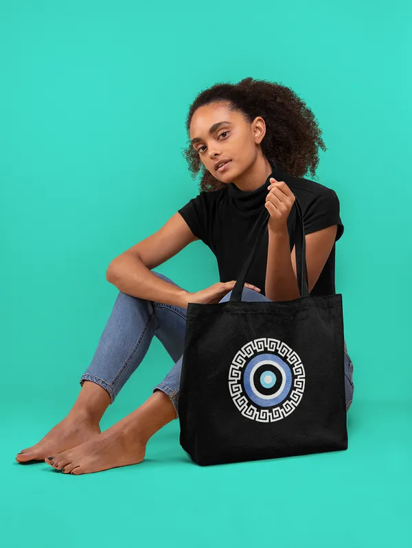 Black_Canvas_Evil_Eye_Tote_Bag_With_Zipper_And_Pocket